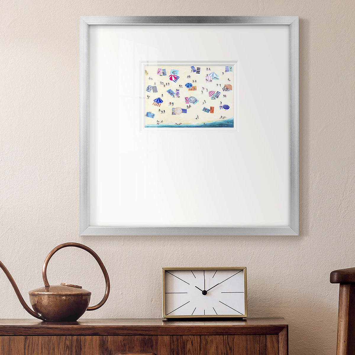 Colorful Beach- Premium Framed Print Double Matboard