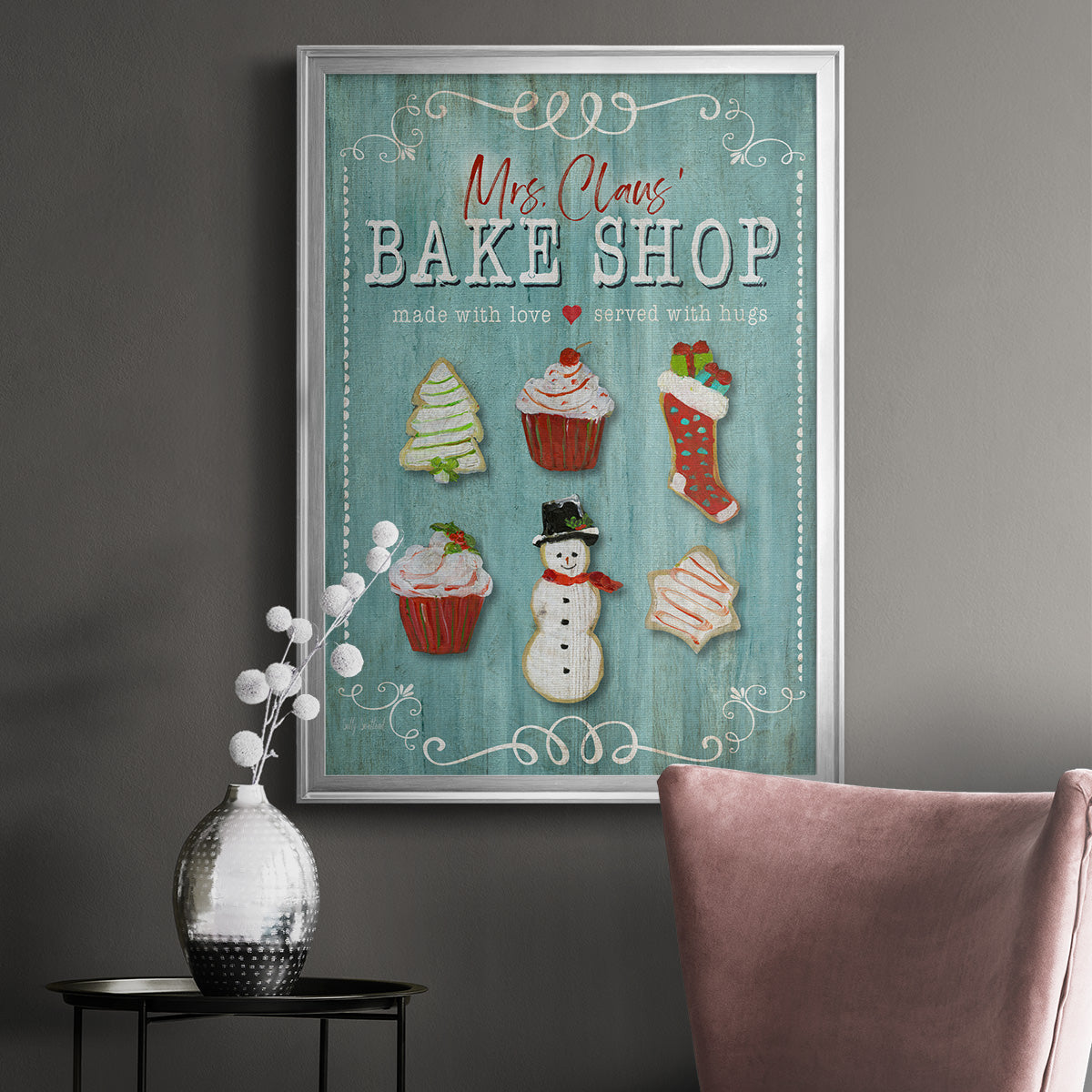 Mrs. Claus Bake Shop - Modern Framed Canvas Print