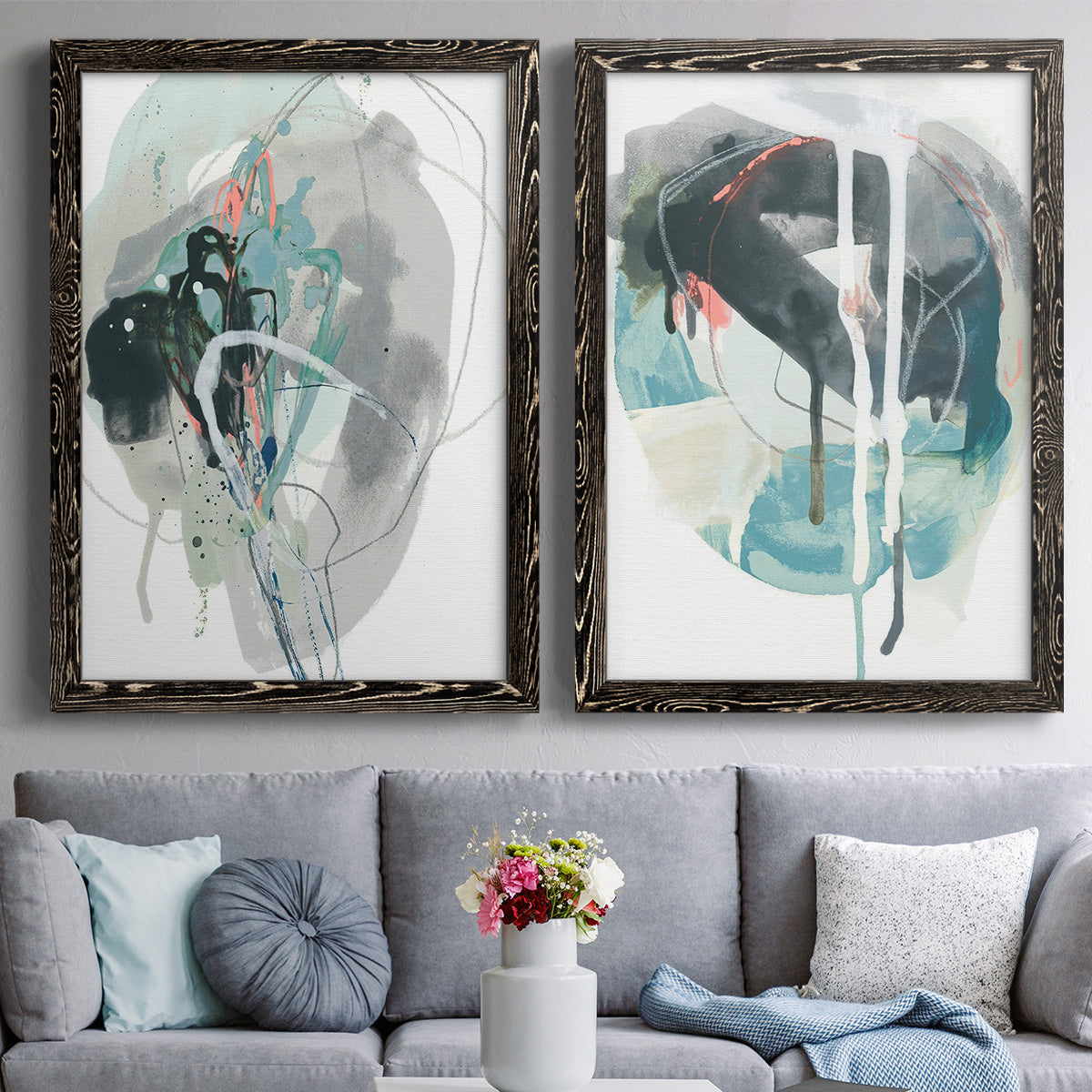 Stone Aperture I - Premium Framed Canvas 2 Piece Set - Ready to Hang