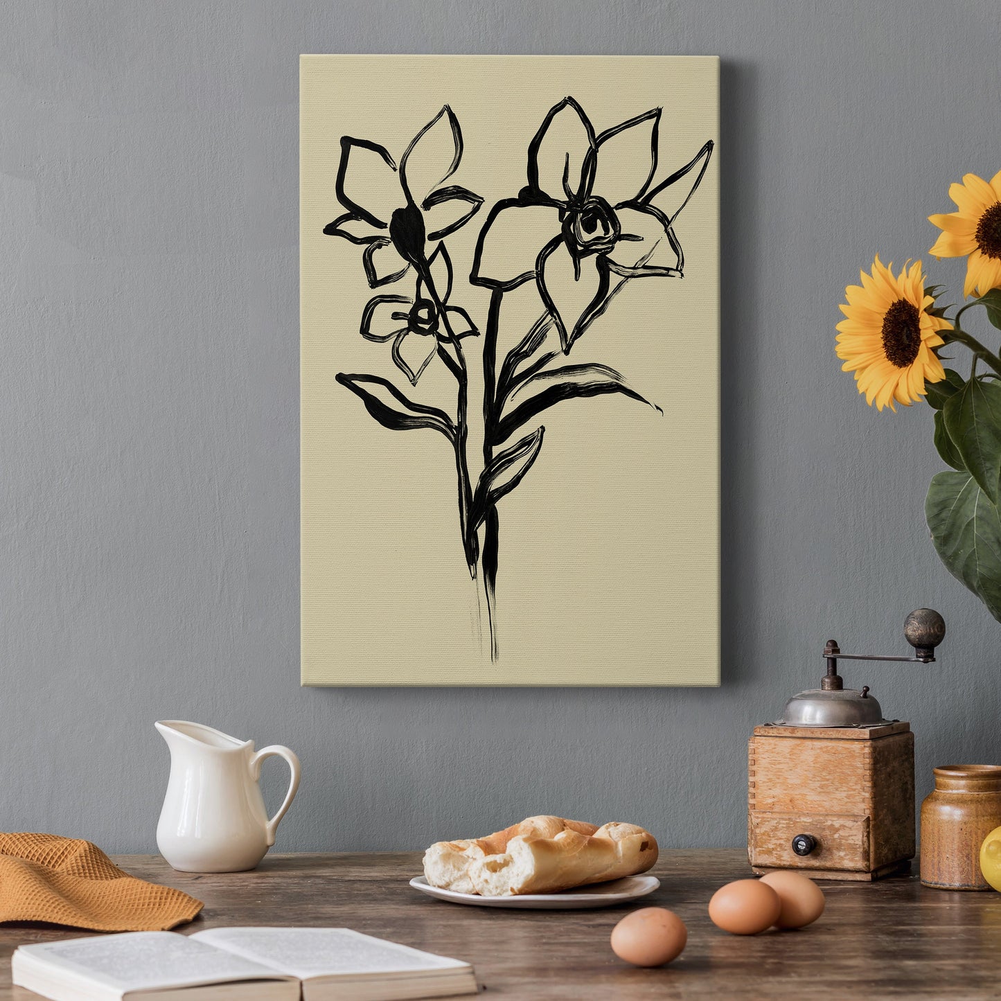 Inkwash Floral I Premium Gallery Wrapped Canvas - Ready to Hang