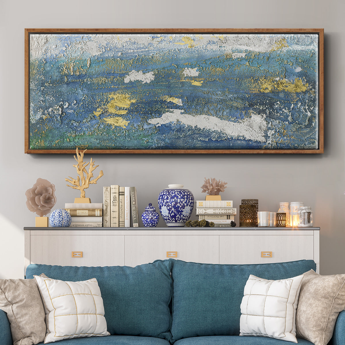 Sparkling Sea II - Floater Framed Canvas Print