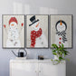 Snowman - Framed Premium Gallery Wrapped Canvas L Frame 3 Piece Set - Ready to Hang