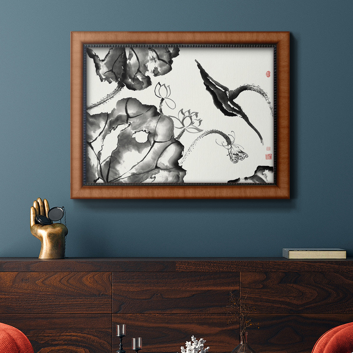 Lotus Study II Premium Framed Canvas- Ready to Hang