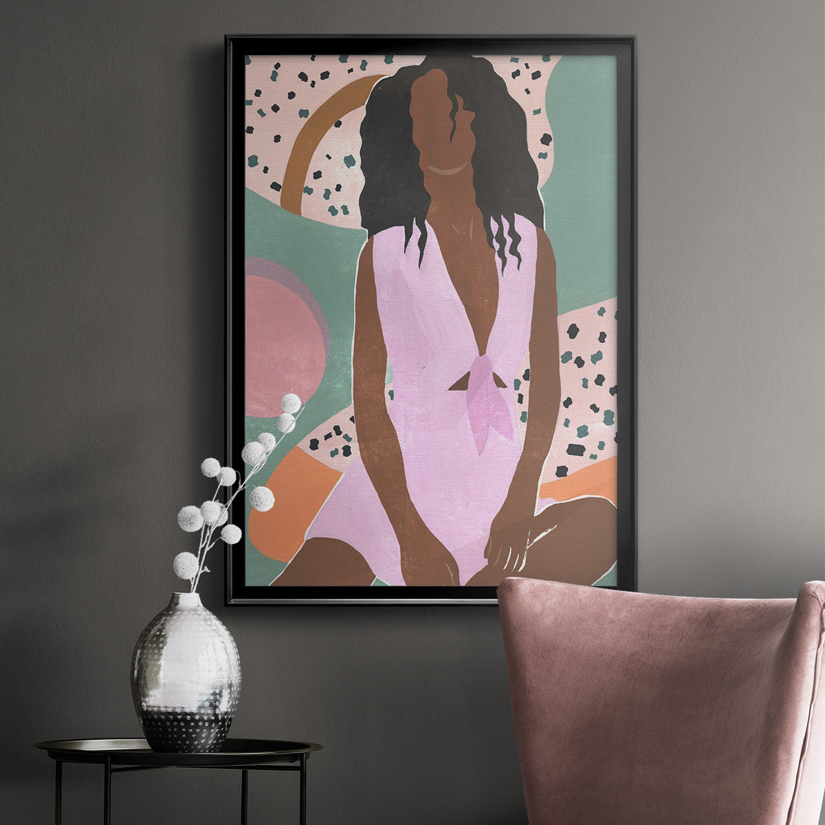 Curly Lady III - Modern Framed Canvas Print