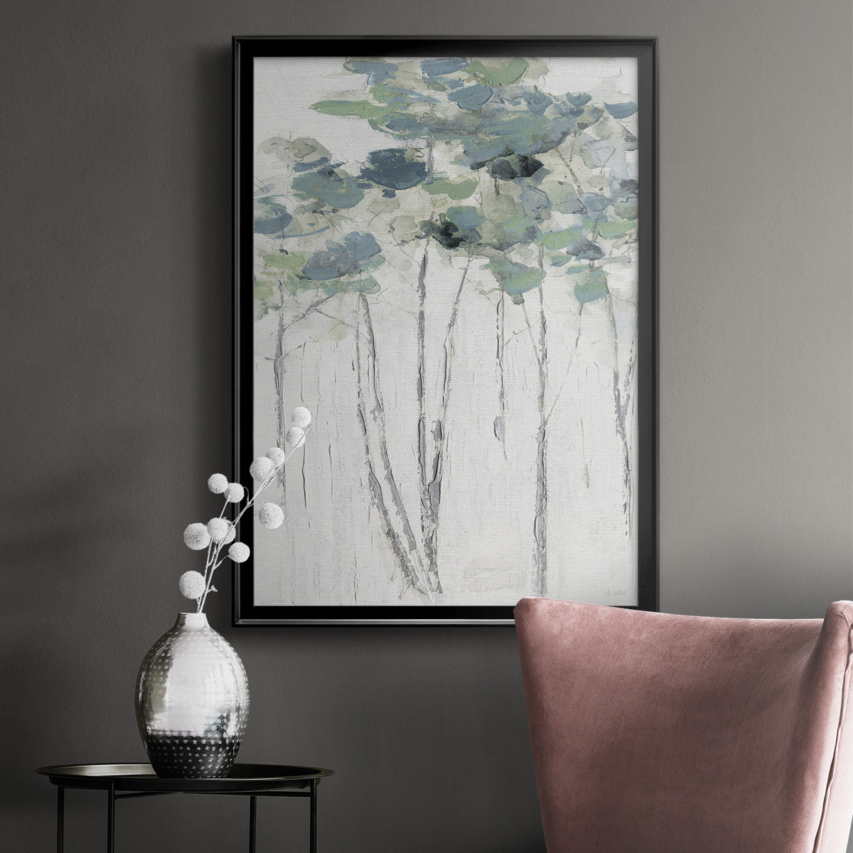 Impasto Tree Line I - Modern Framed Canvas Print