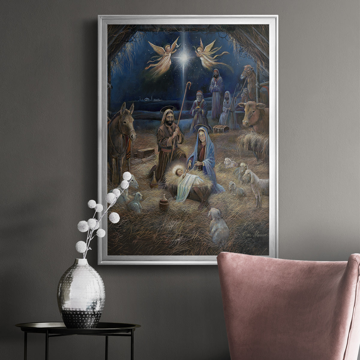 Silent Night - Modern Framed Canvas Print