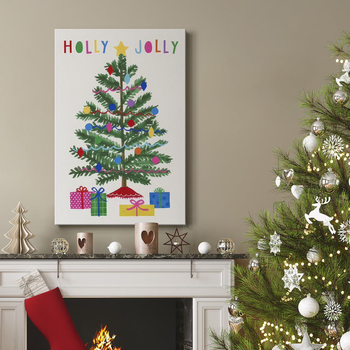 Colorful Christmas Collection B - Gallery Wrapped Canvas