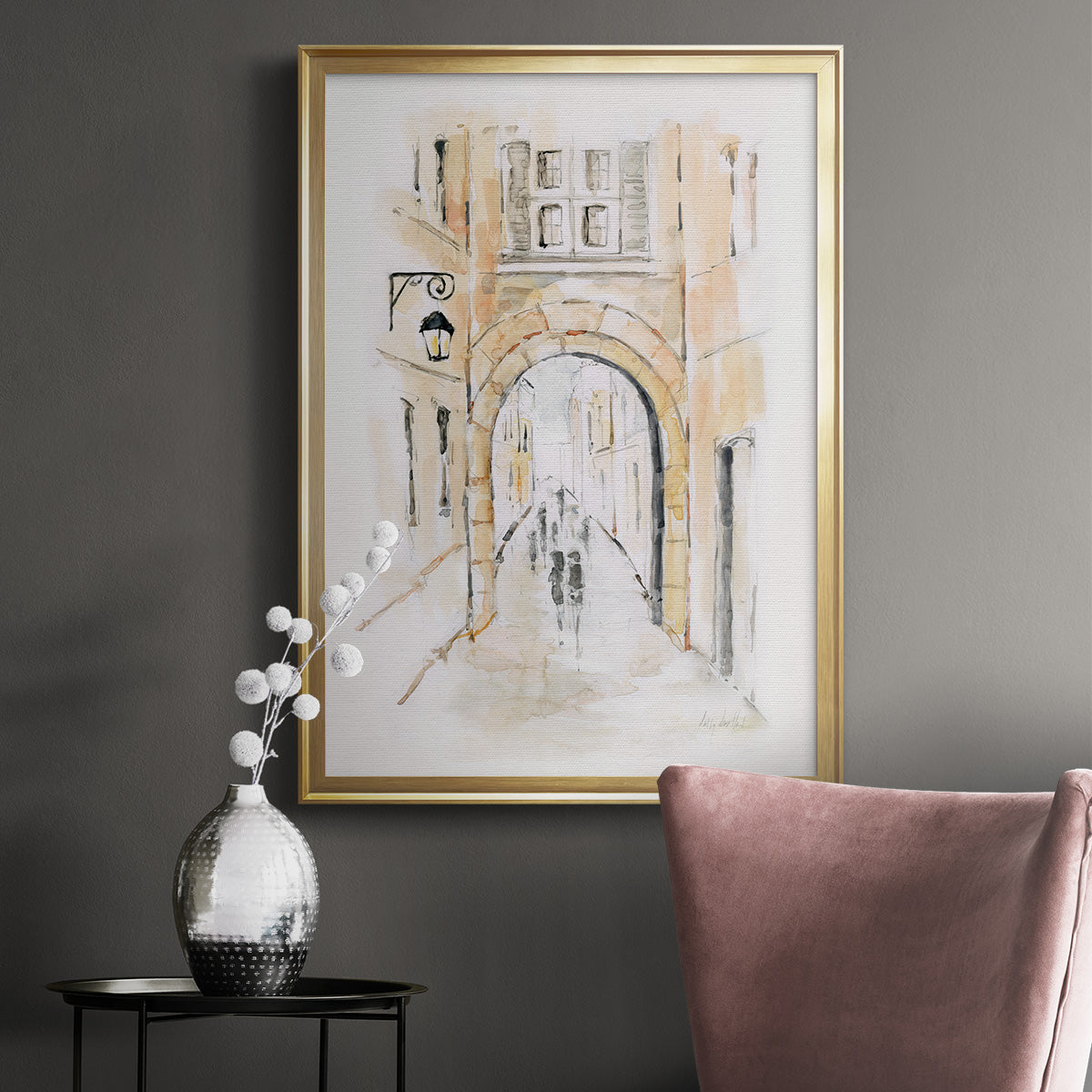 Venice Market Day II - Modern Framed Canvas Print