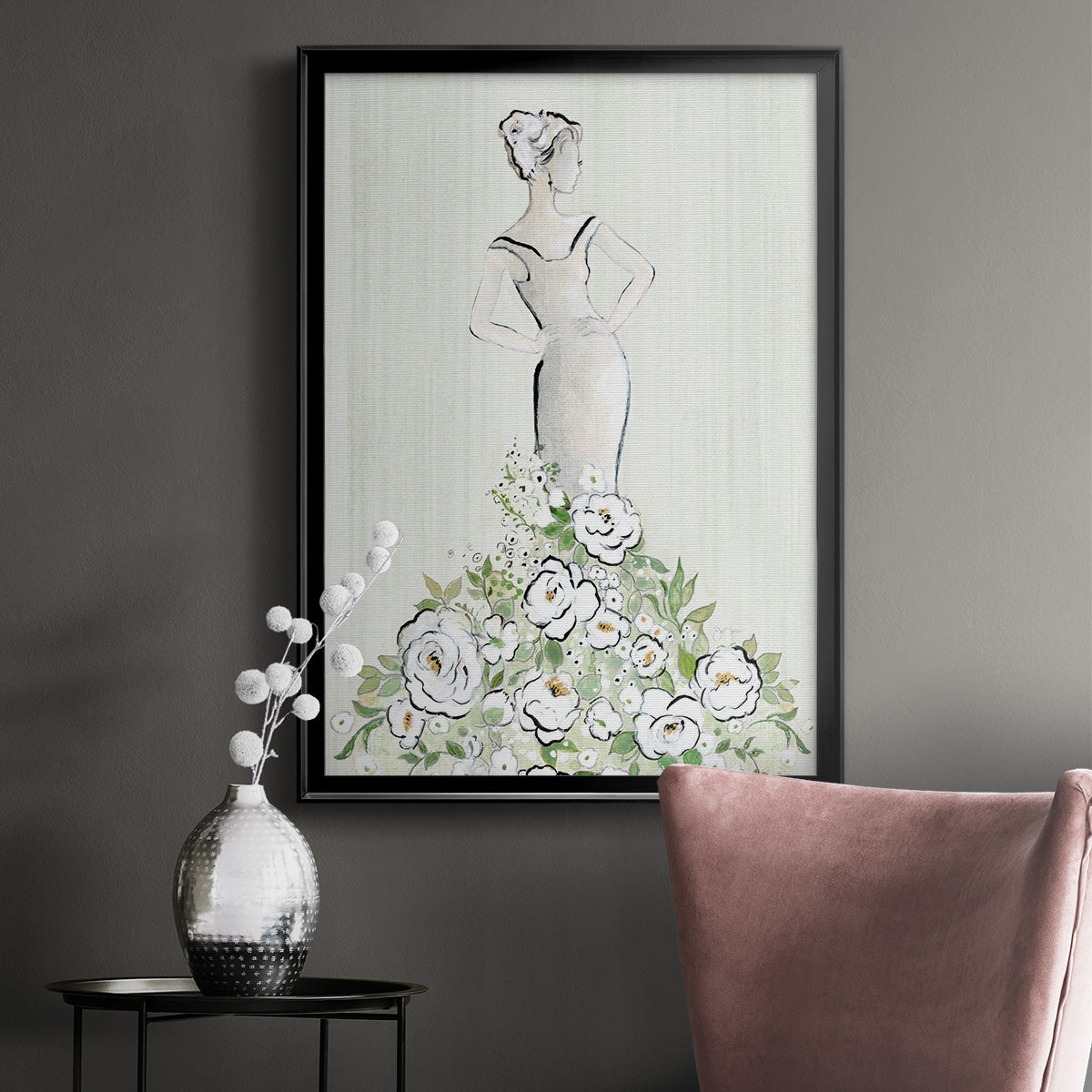 Fashion Floral Figurative - Modern Framed Canvas Print