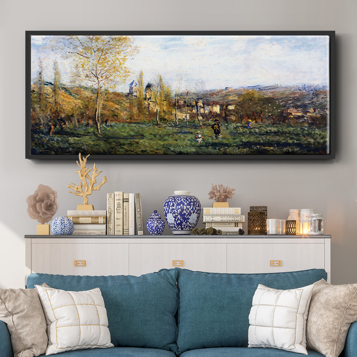 Springtime in Vétheuil, 1880 - Floater Framed Canvas Print