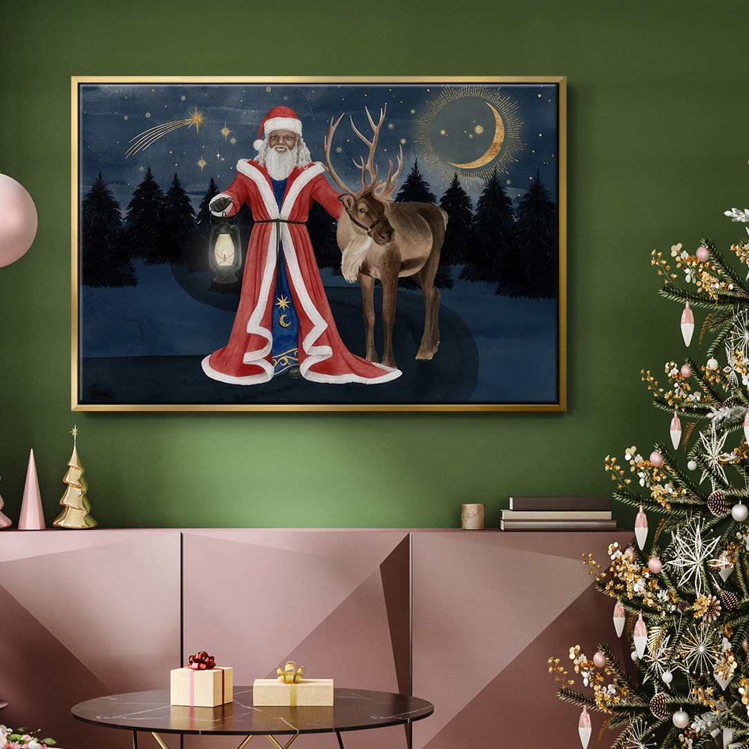 Celestial Christmas Collection A - Framed Gallery Wrapped Canvas in Floating Frame