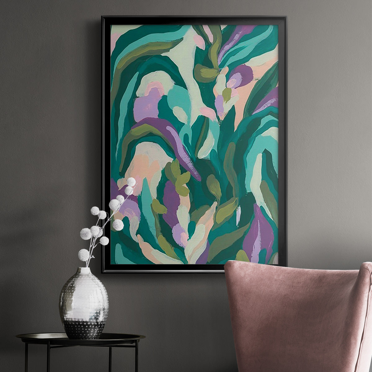 Jungle Wave I - Modern Framed Canvas Print