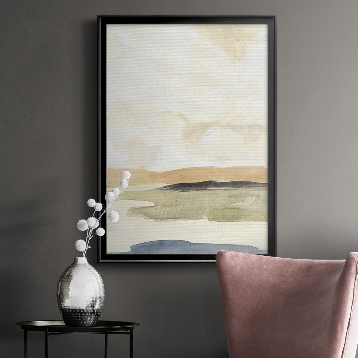 Slate Movement II - Modern Framed Canvas Print