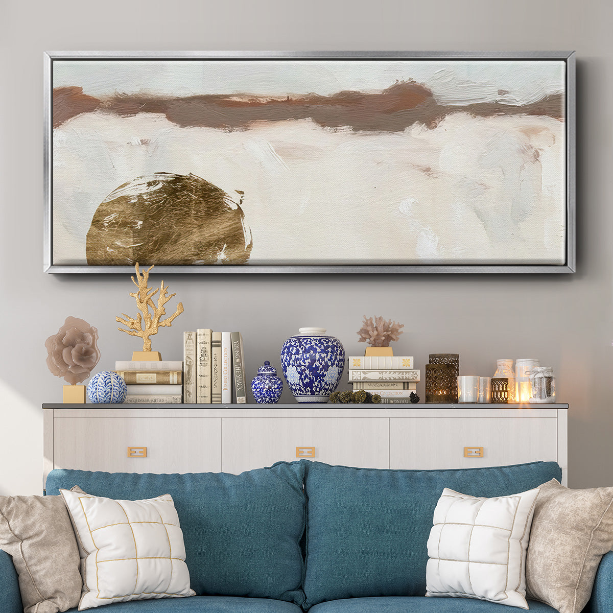 Winter Medallion I - Floater Framed Canvas Print