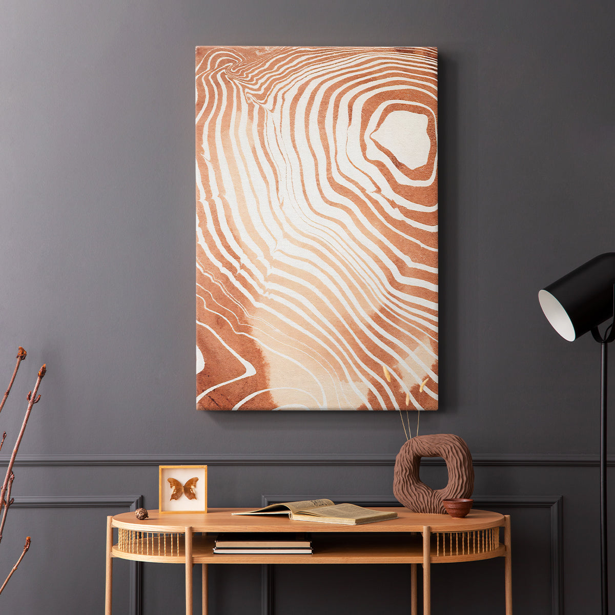 Wood Grain Suminagashi II - Canvas Art Print