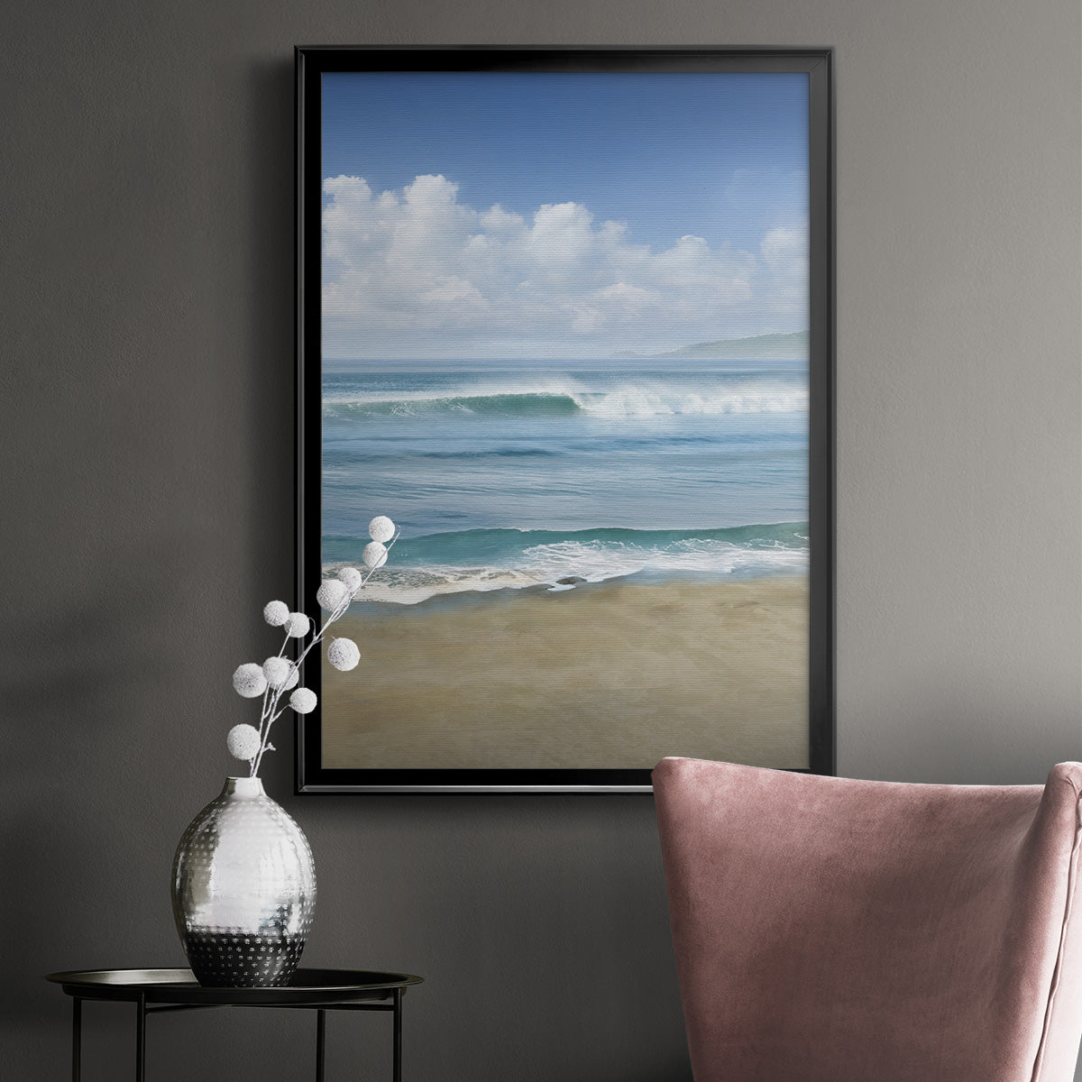 Timeless Waves - Modern Framed Canvas Print