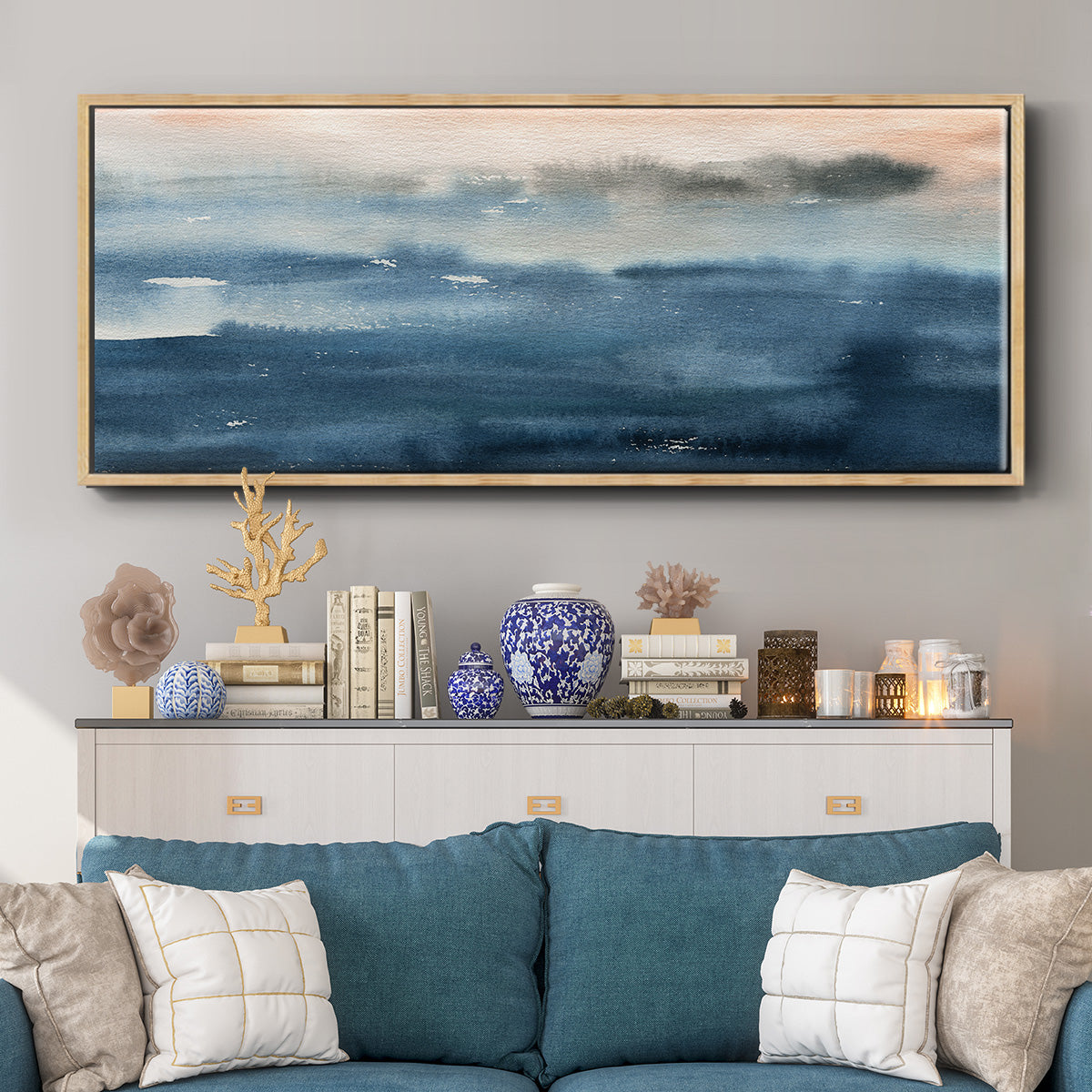 Lake Sunrise - Floater Framed Canvas Print