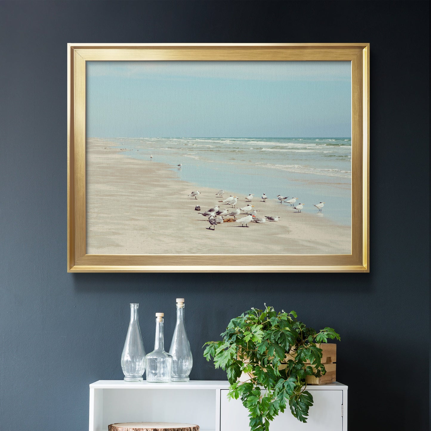 Padre Island Shore Birds Premium Classic Framed Canvas - Ready to Hang