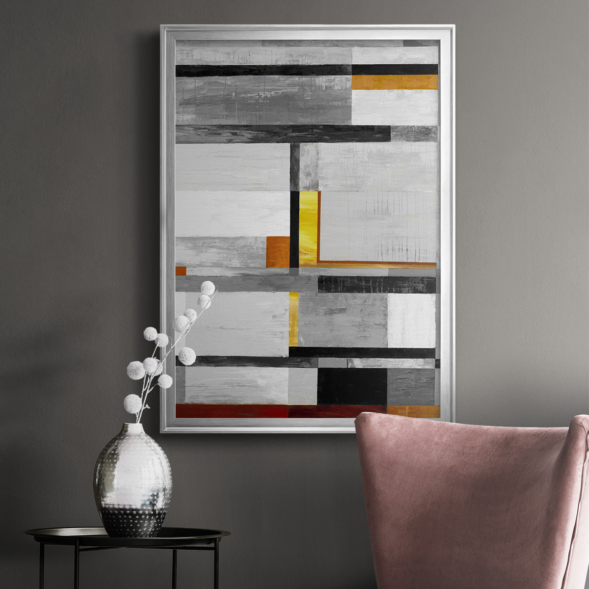 Retro Spectrum V7 - Modern Framed Canvas Print