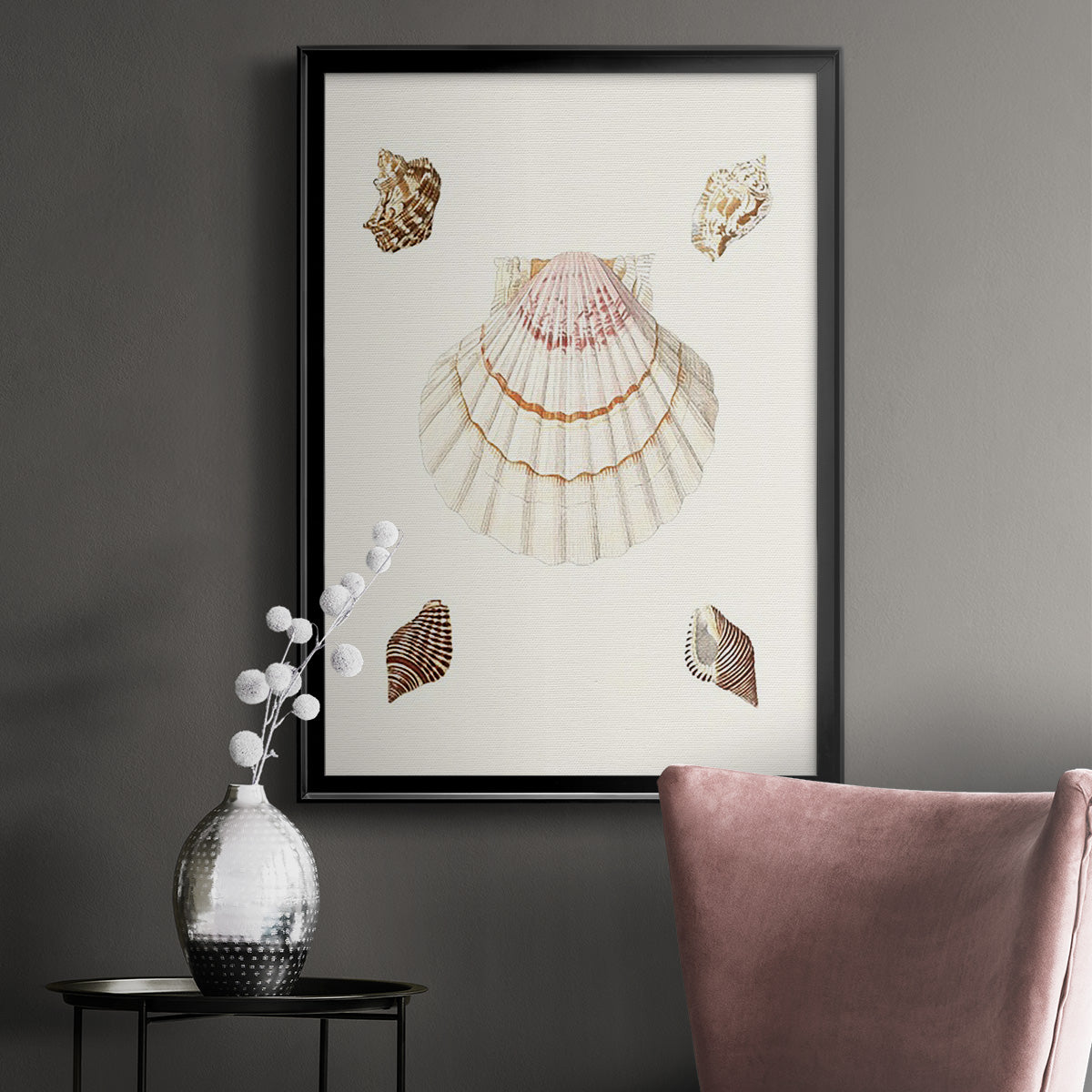 Pastel Knorr Shells IV - Modern Framed Canvas Print