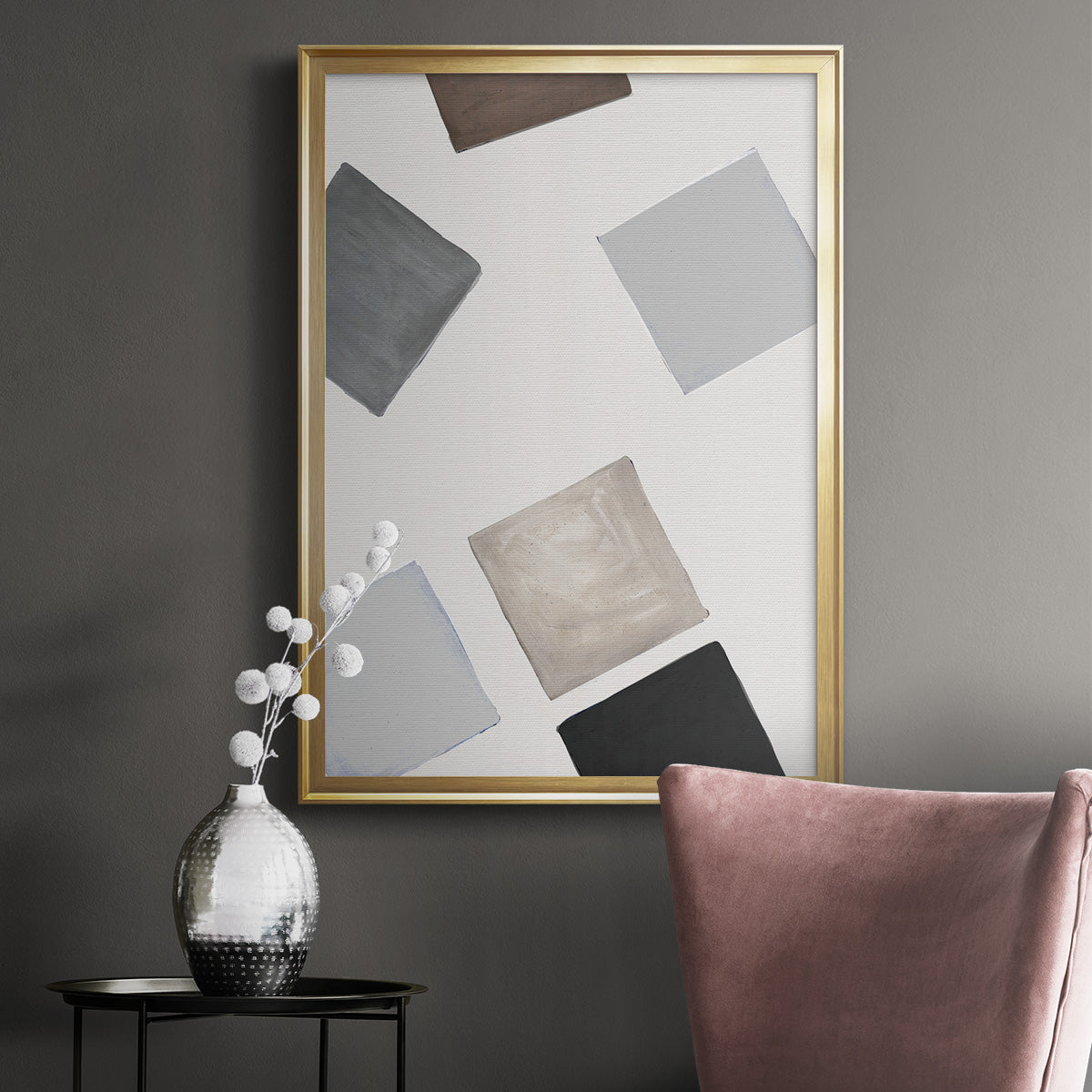 Block Encounter Revisit II - Modern Framed Canvas Print
