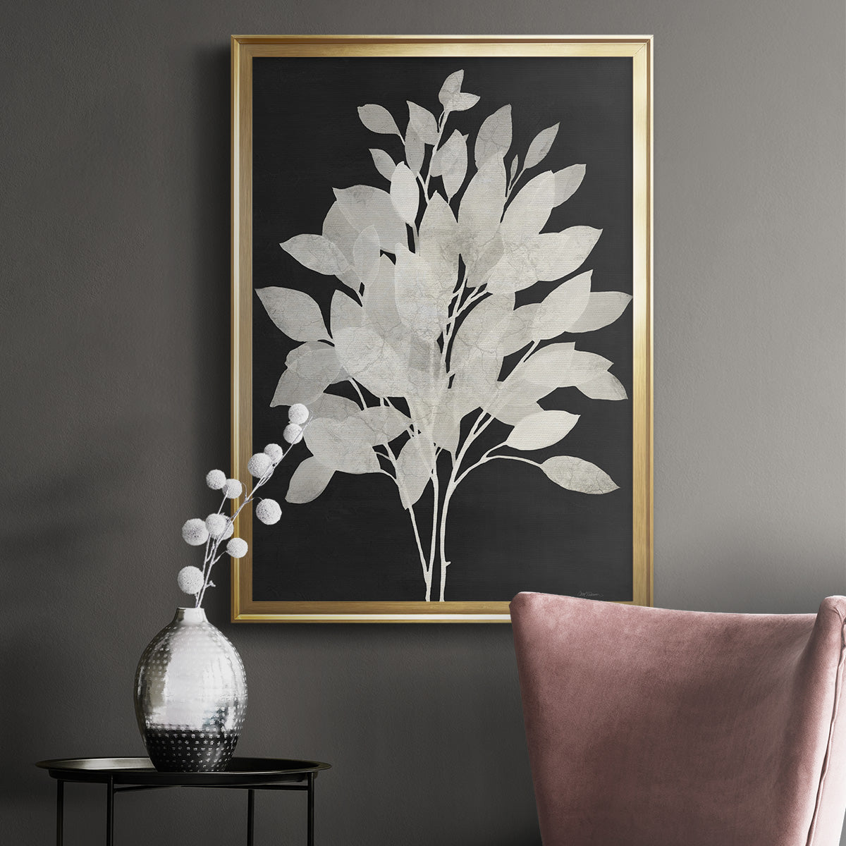 Misty Branches I - Modern Framed Canvas Print