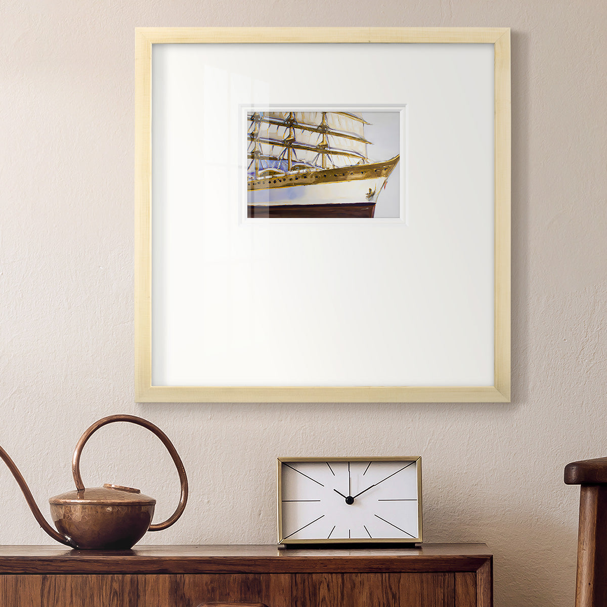 Golden Ship IV Premium Framed Print Double Matboard