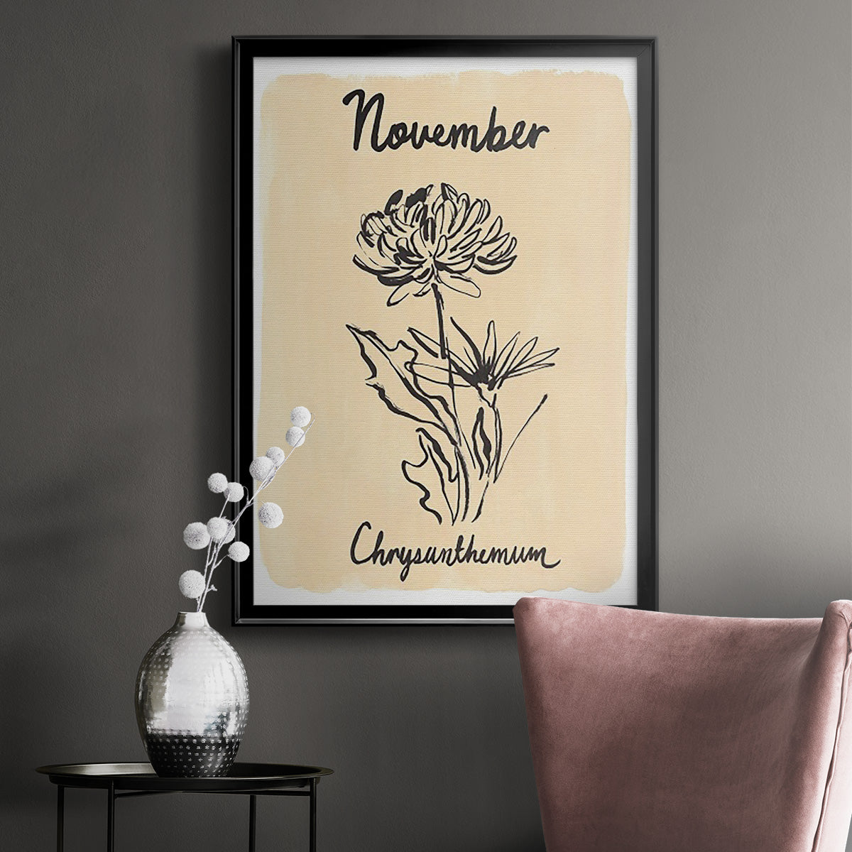 Birth Month XI - Modern Framed Canvas Print