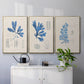 Blue Marine Algae VI - Framed Premium Gallery Wrapped Canvas L Frame 3 Piece Set - Ready to Hang