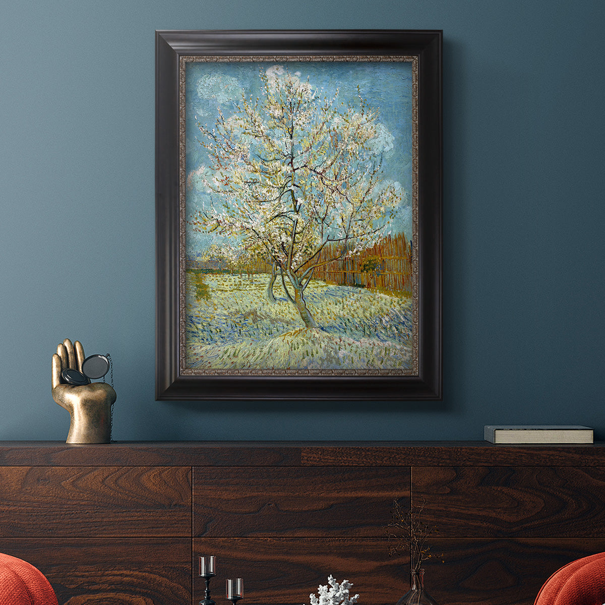  The Pink Peach Tree - Ornate Framed Canvas Print