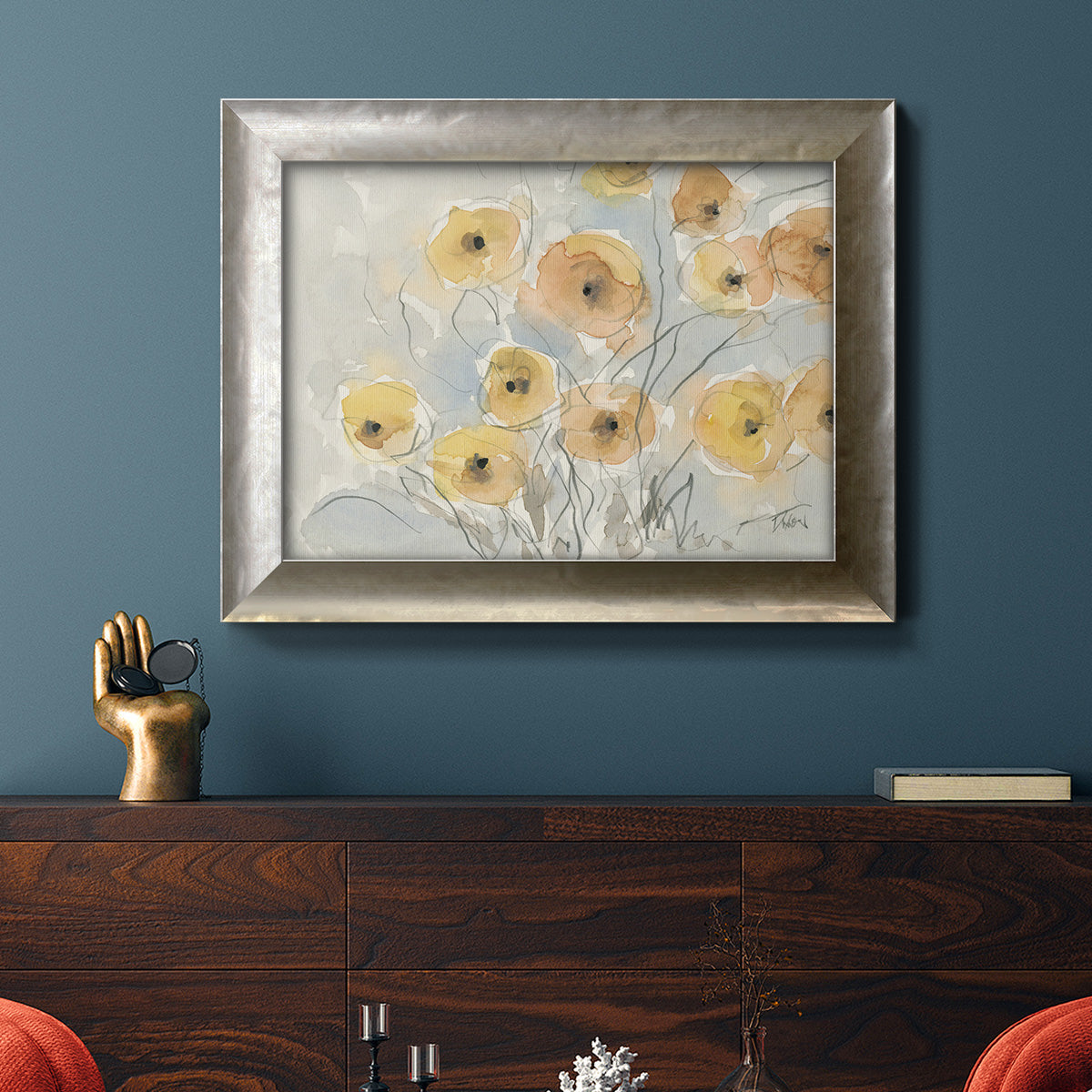 Sunset Poppies I Premium Framed Canvas- Ready to Hang