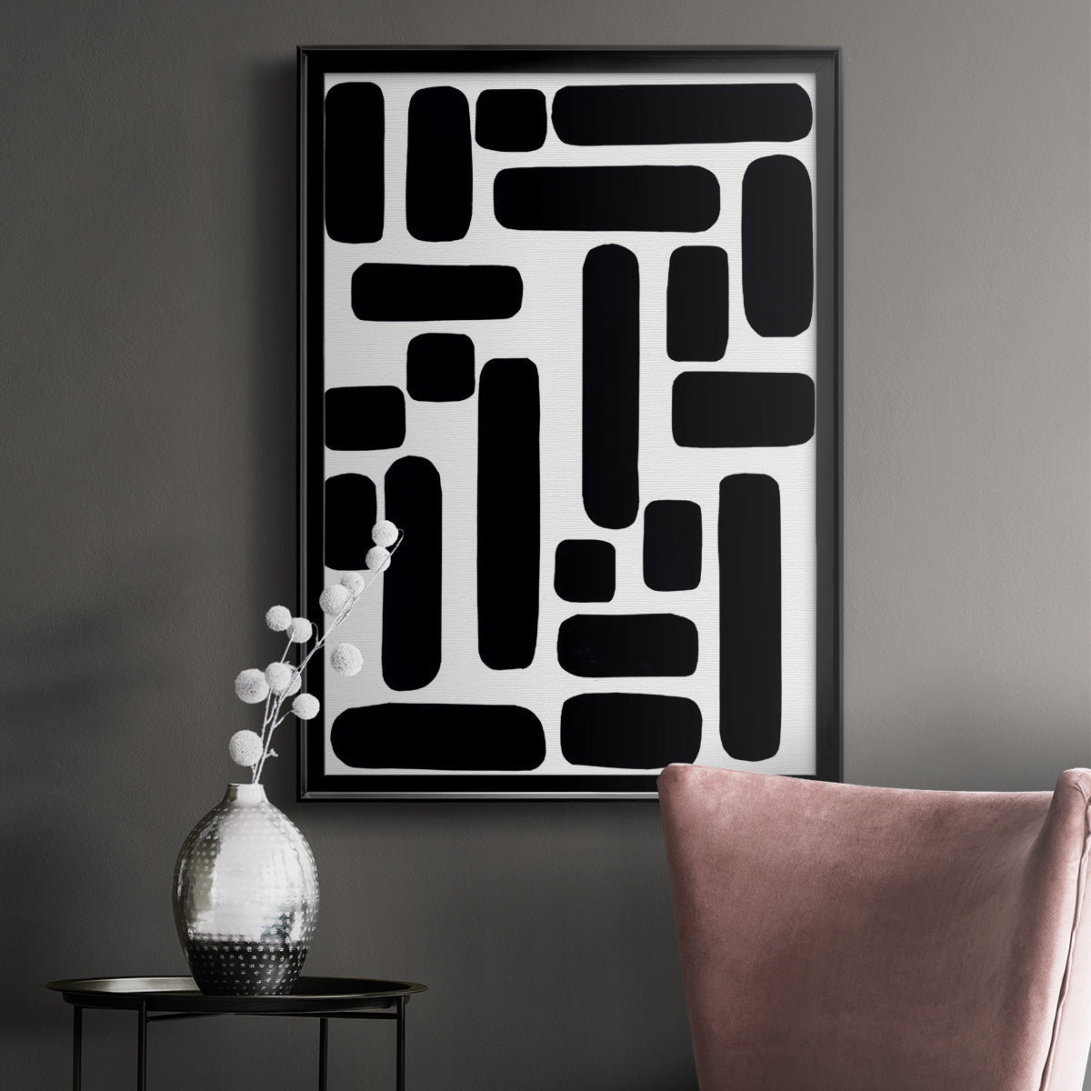 Shuffle IV - Modern Framed Canvas Print