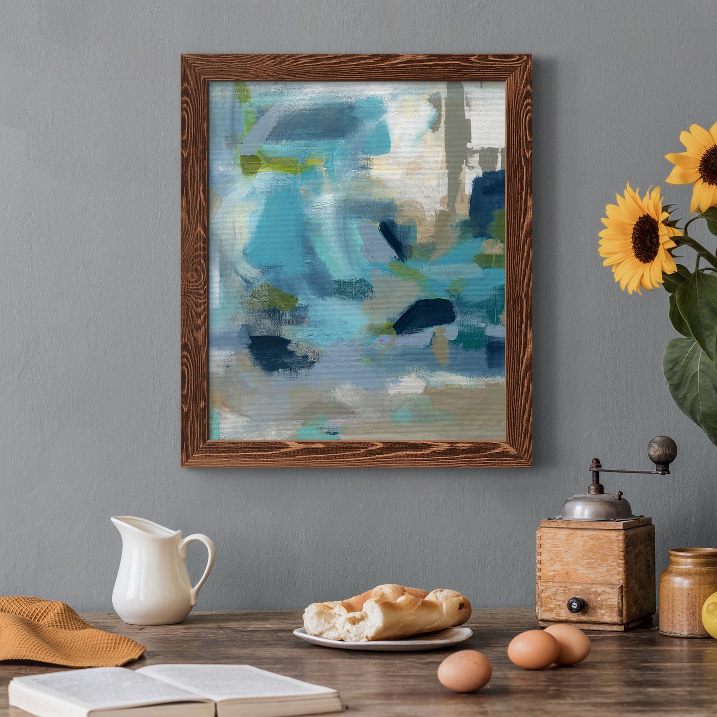 Circle the Beachfront - Barnwood Framed Canvas Print