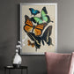 Collaged Butterflies I - Modern Framed Canvas Print