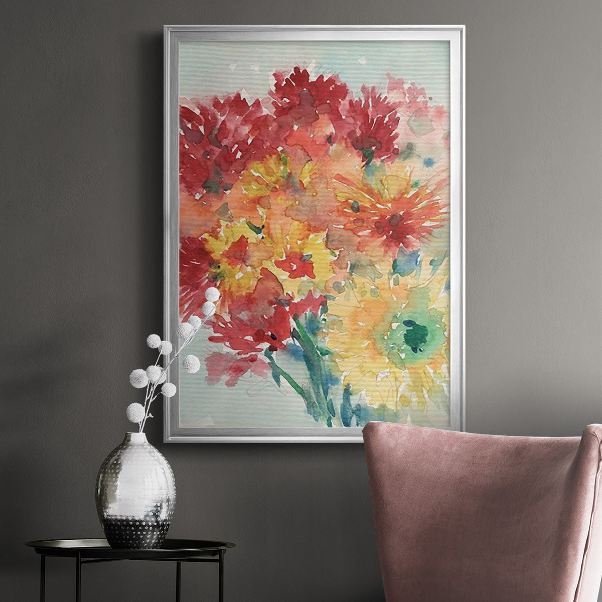 Floral Treats II - Modern Framed Canvas Print