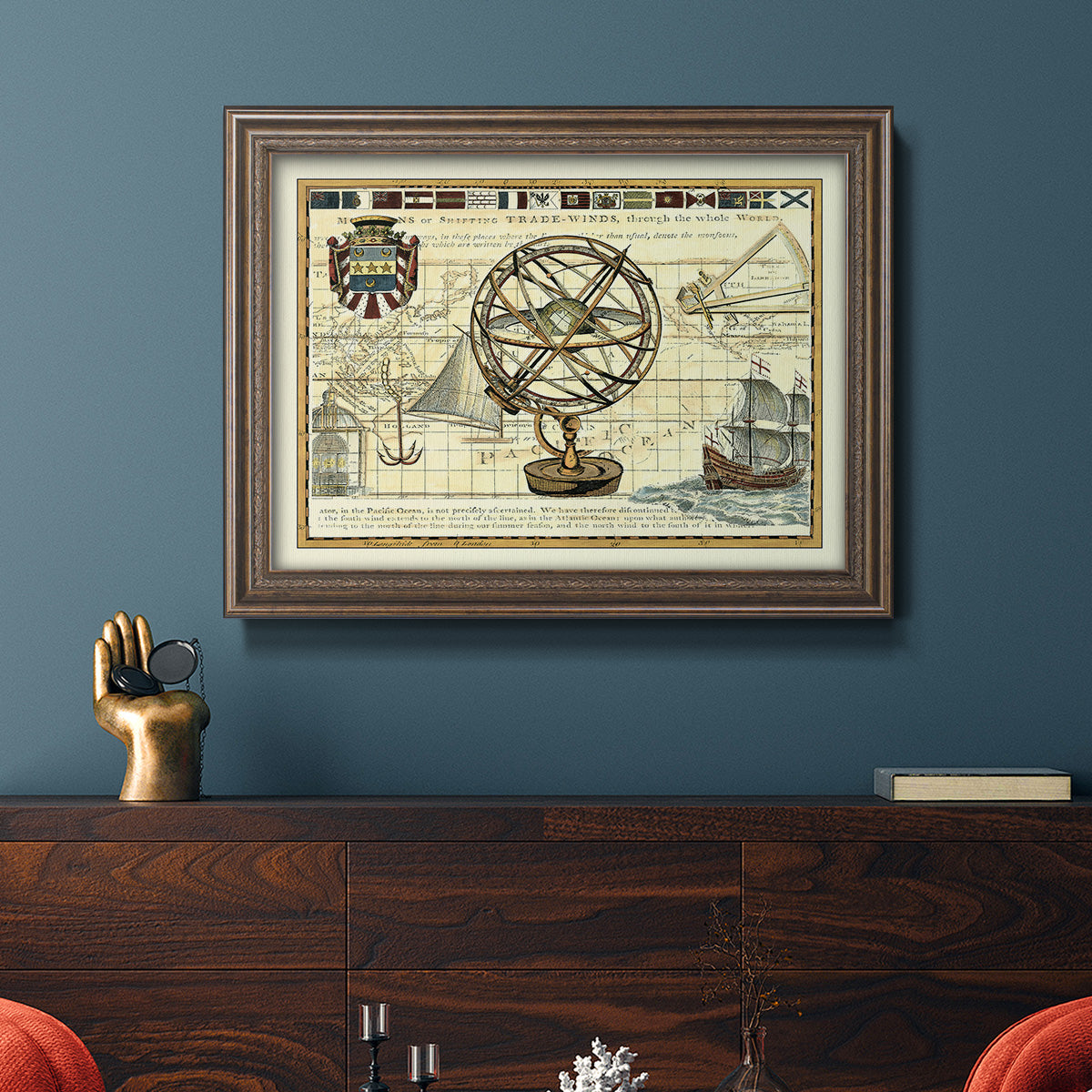 Nautical Map I Premium Framed Canvas- Ready to Hang