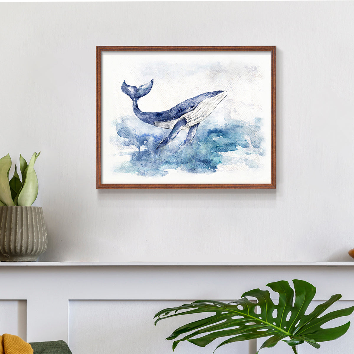 45573,whale,ocean,watercolor,painting,marine life,art,nature,blue,aquatic,surfacing,tranquil,wildlife,sea,animal,creative,illustration,water,beauty,environment,serene,ocean waves,natural habitat,fluke,graceful,peaceful,splash,oceanic,underwater,movement,glassy water,coastal,wild,ocean view,marine environment,fine art,tranquility,blue tones,fluid,Re-stickable,Nautical & Beach