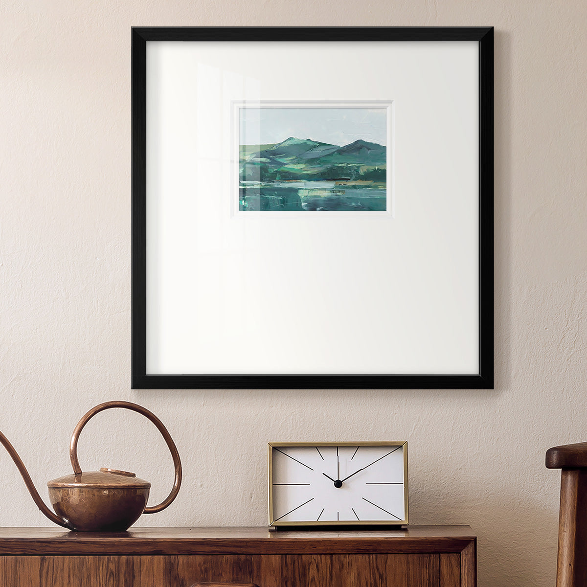 Green Grey Mountains II Premium Framed Print Double Matboard