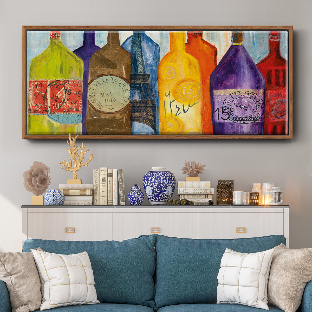 Vive La Bourgogne - Floater Framed Canvas Print