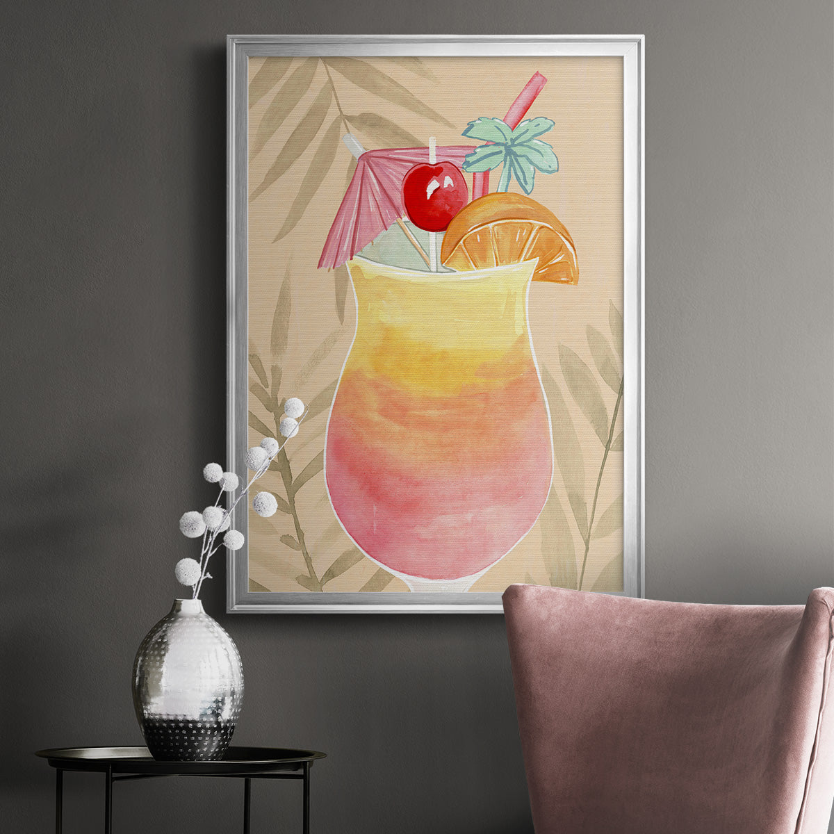 Tropical Cocktail IV - Modern Framed Canvas Print