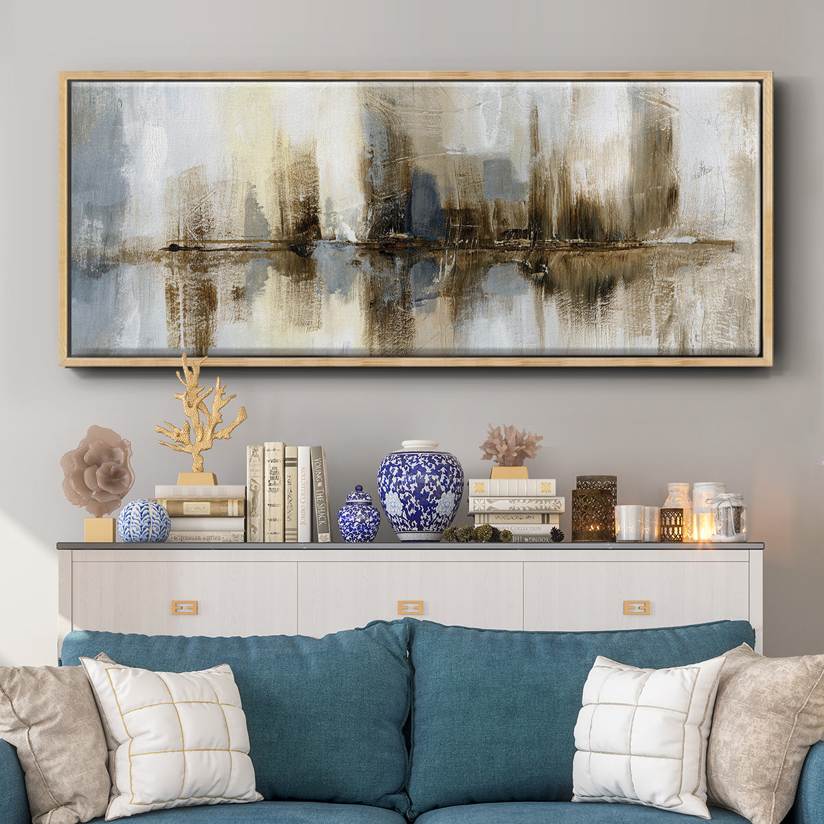 Harbor Lights - Floater Framed Canvas Print