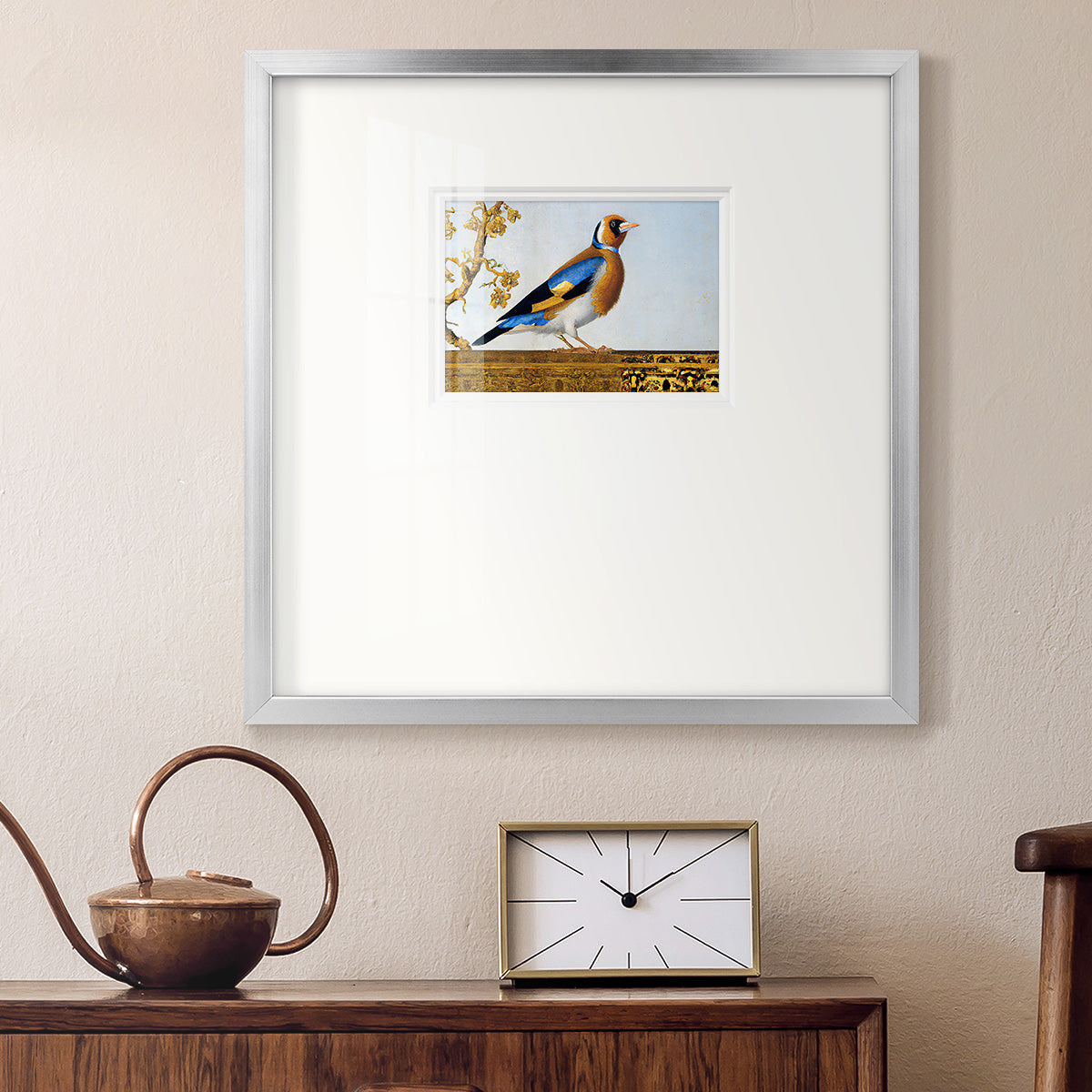 Golden Finch Premium Framed Print Double Matboard