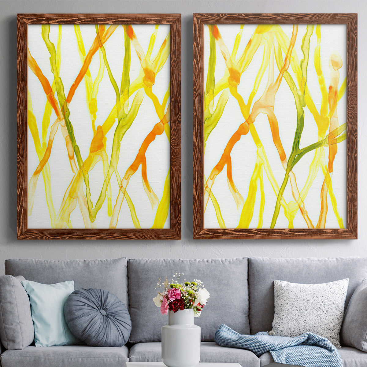 Runnel III - Premium Framed Canvas 2 Piece Set - Ready to Hang