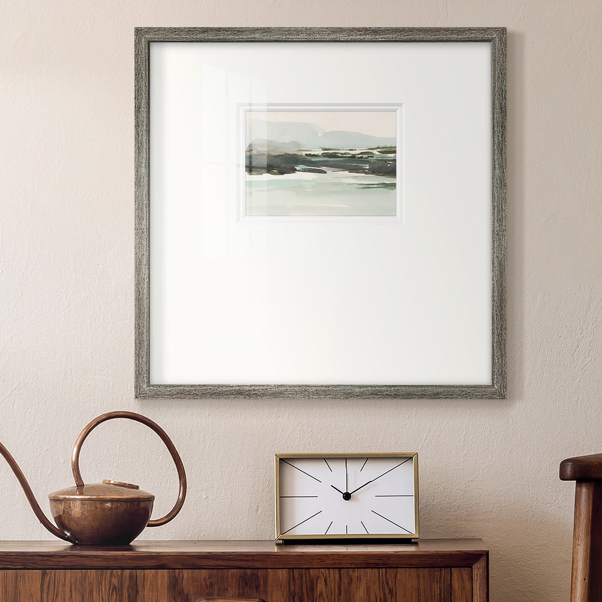 Turquoise Marsh I Premium Framed Print Double Matboard