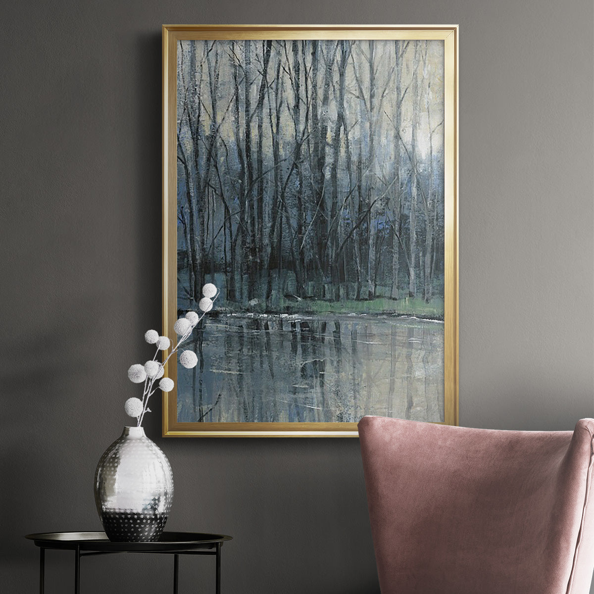 Morning Drizzle I - Modern Framed Canvas Print