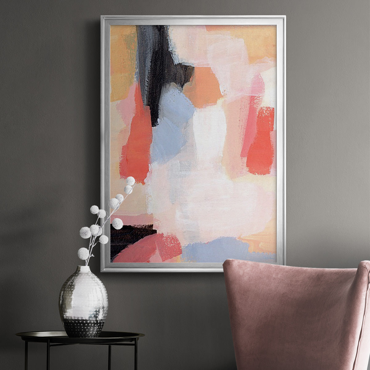 Aerial Scarlet II - Modern Framed Canvas Print