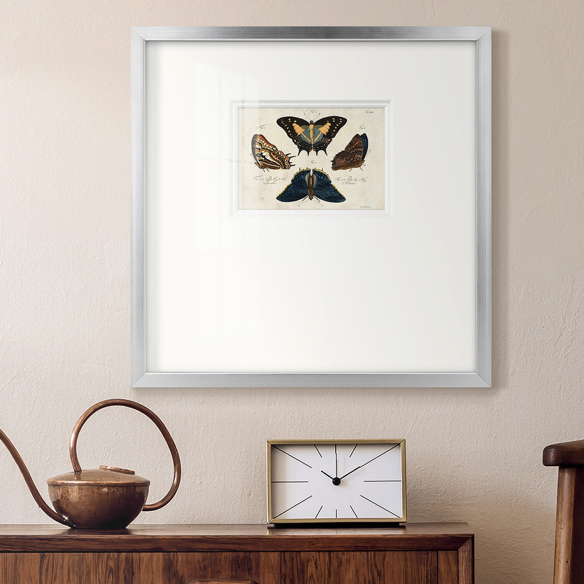 Crackled Butterflies IV Premium Framed Print Double Matboard