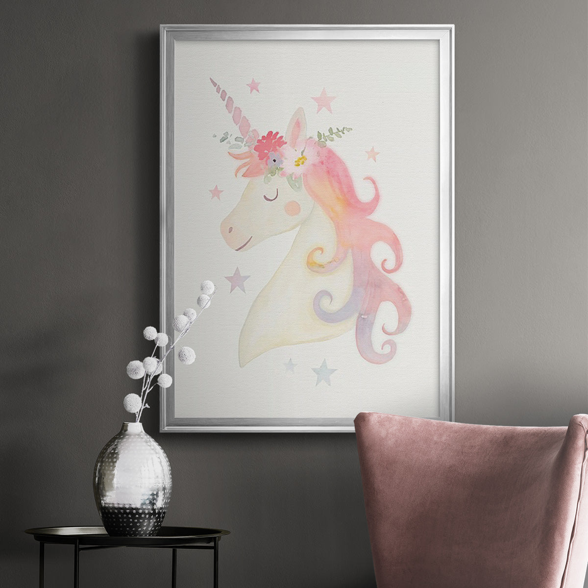 Sweet Unicorn I - Modern Framed Canvas Print