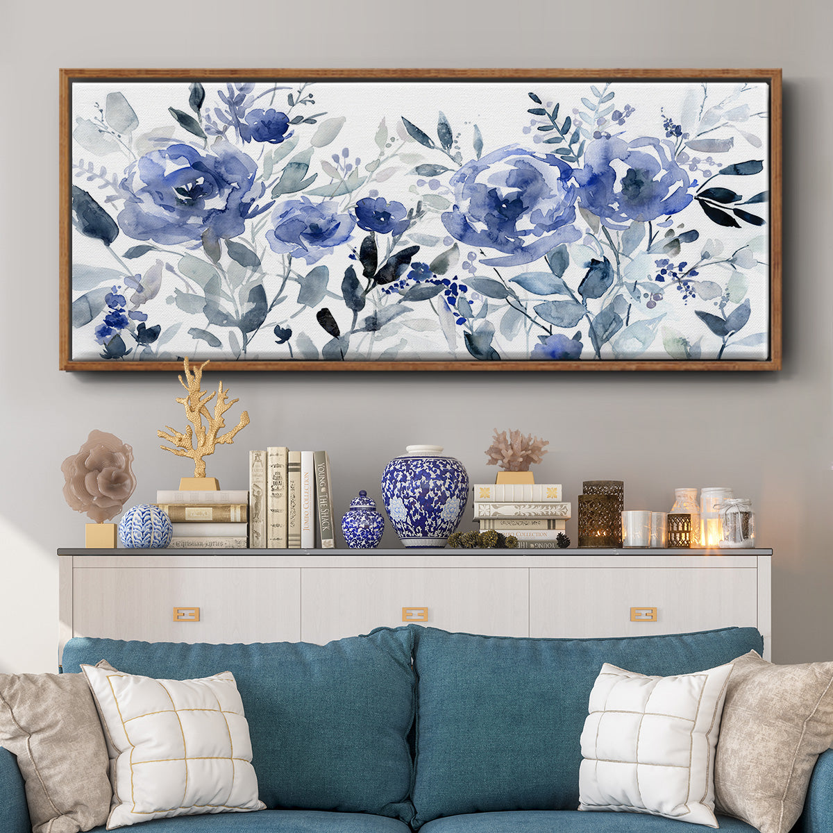 Painters Field of Flowers - Floater Framed Canvas Print