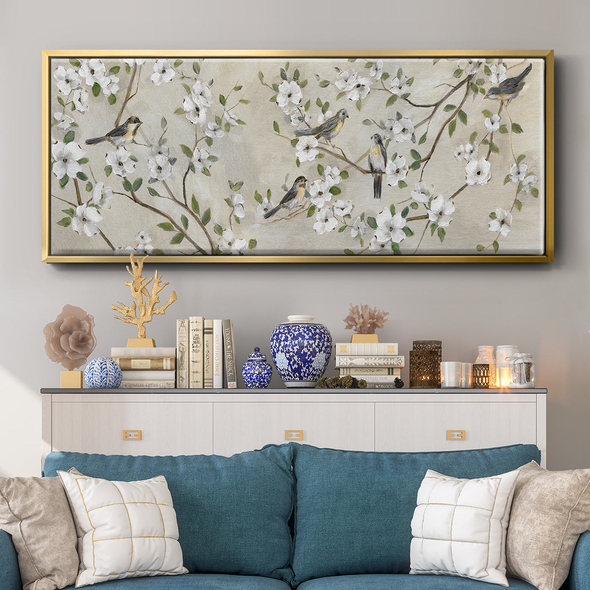 Flocking Together - Floater Framed Canvas Print